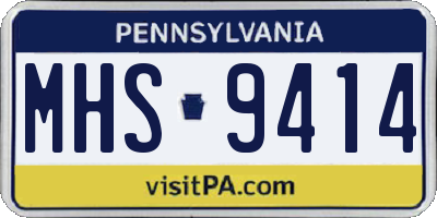 PA license plate MHS9414