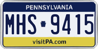 PA license plate MHS9415