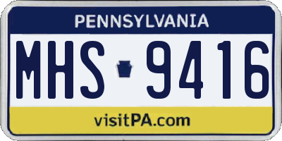PA license plate MHS9416