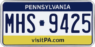 PA license plate MHS9425