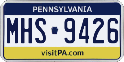 PA license plate MHS9426