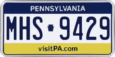 PA license plate MHS9429
