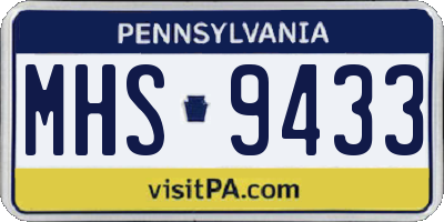 PA license plate MHS9433