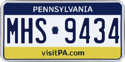 PA license plate MHS9434