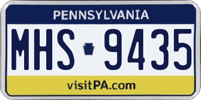 PA license plate MHS9435