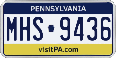 PA license plate MHS9436