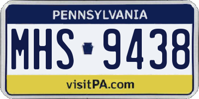 PA license plate MHS9438