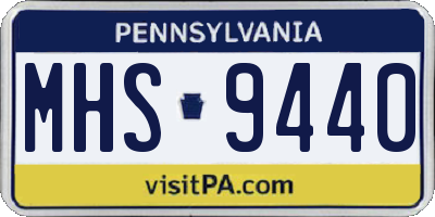 PA license plate MHS9440