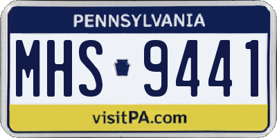 PA license plate MHS9441