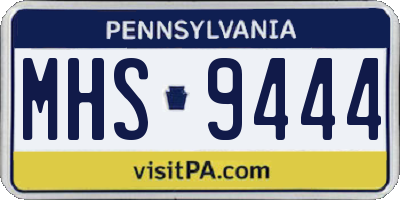 PA license plate MHS9444