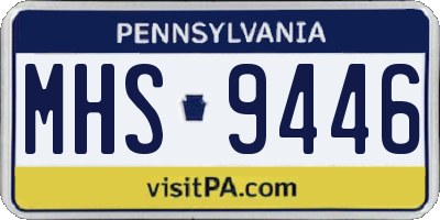 PA license plate MHS9446