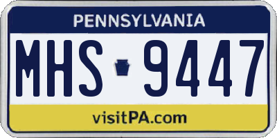 PA license plate MHS9447