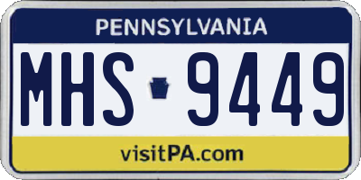 PA license plate MHS9449