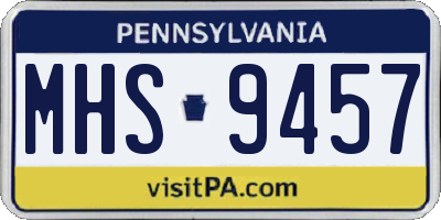 PA license plate MHS9457