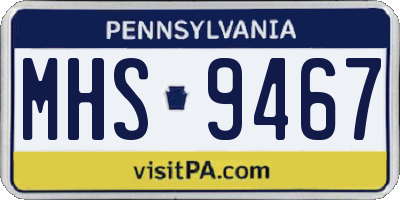 PA license plate MHS9467
