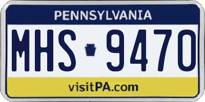 PA license plate MHS9470