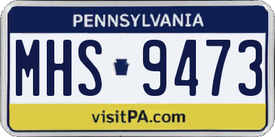PA license plate MHS9473
