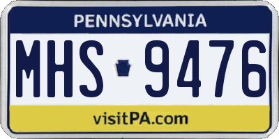 PA license plate MHS9476