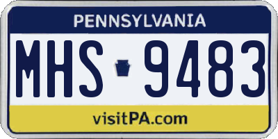 PA license plate MHS9483