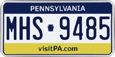 PA license plate MHS9485