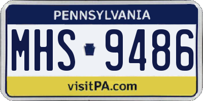 PA license plate MHS9486
