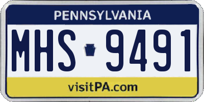 PA license plate MHS9491
