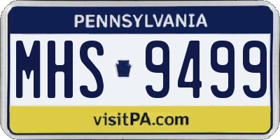 PA license plate MHS9499