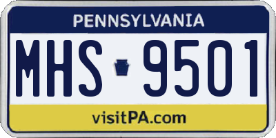 PA license plate MHS9501