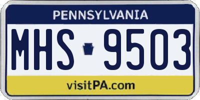 PA license plate MHS9503