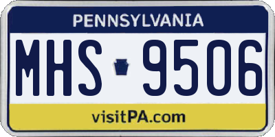 PA license plate MHS9506