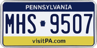 PA license plate MHS9507