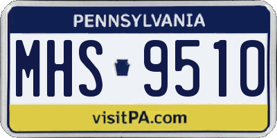 PA license plate MHS9510
