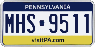 PA license plate MHS9511