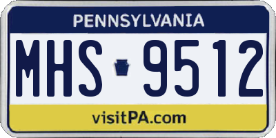 PA license plate MHS9512