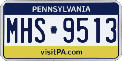PA license plate MHS9513