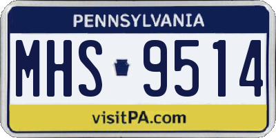 PA license plate MHS9514