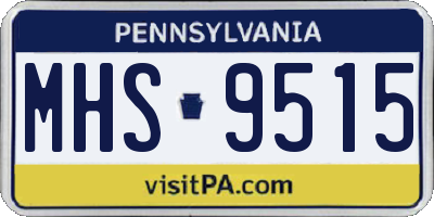 PA license plate MHS9515