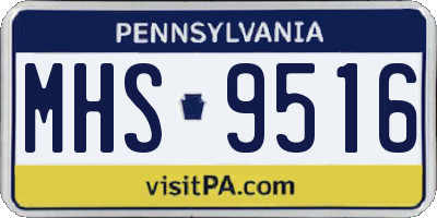 PA license plate MHS9516