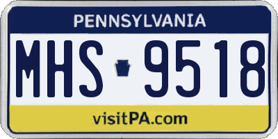 PA license plate MHS9518