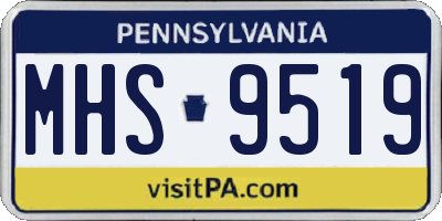 PA license plate MHS9519