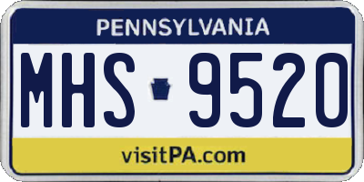 PA license plate MHS9520
