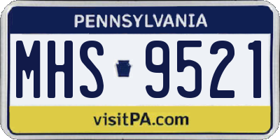 PA license plate MHS9521