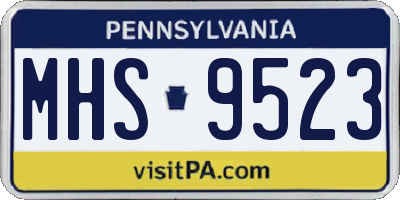 PA license plate MHS9523