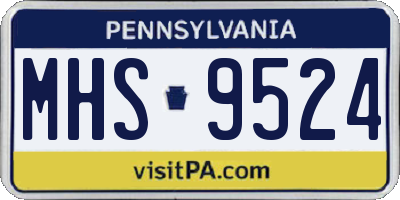 PA license plate MHS9524