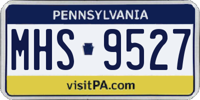 PA license plate MHS9527