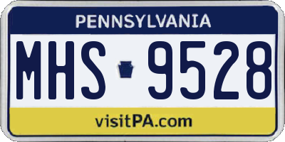 PA license plate MHS9528
