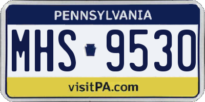 PA license plate MHS9530