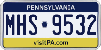 PA license plate MHS9532