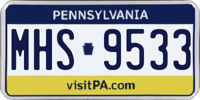 PA license plate MHS9533