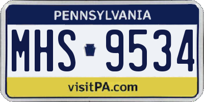 PA license plate MHS9534